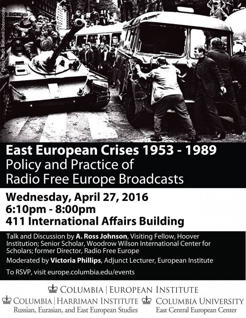 Poster for event "East European Crises 1953 – 1989"