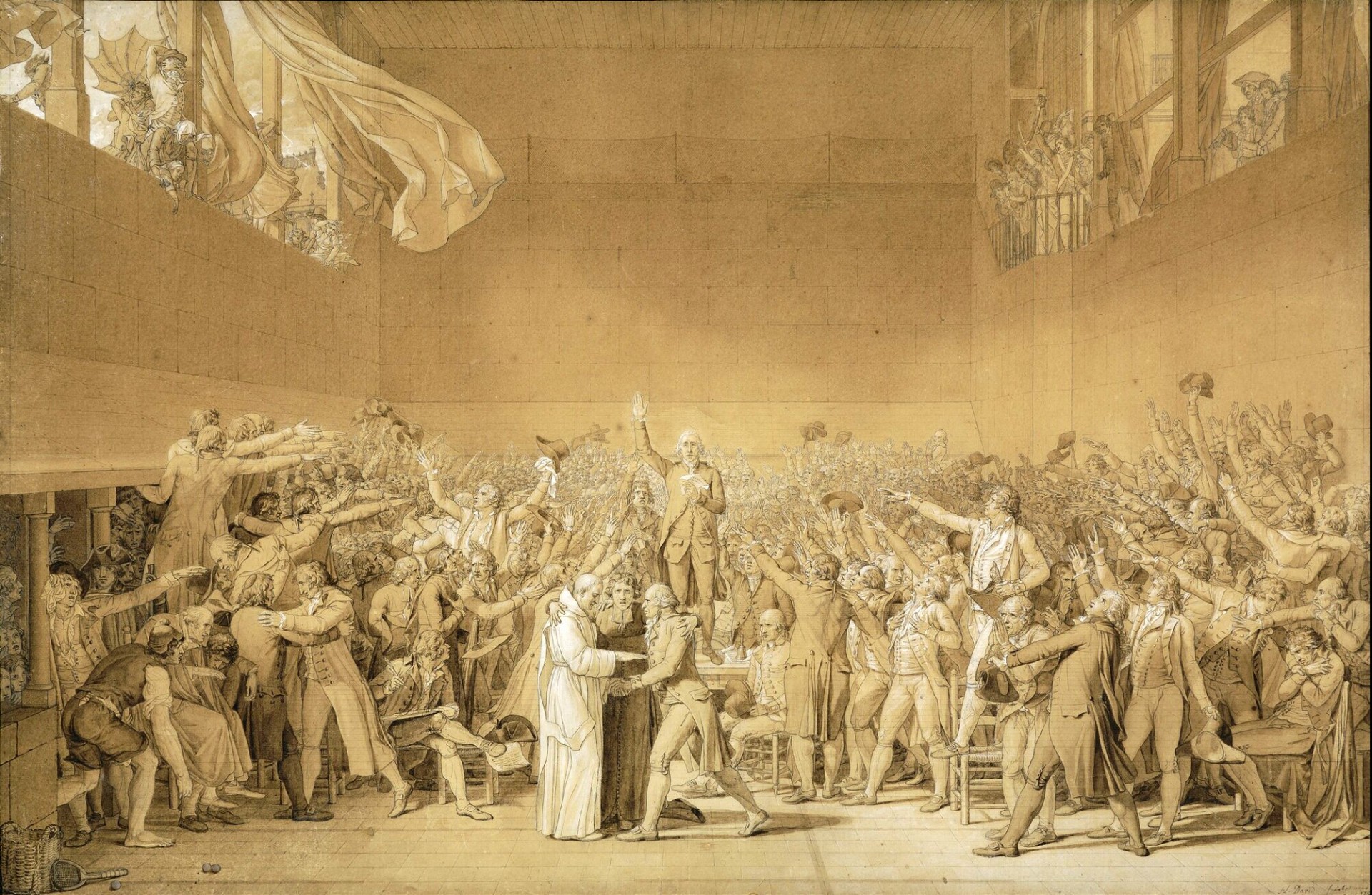 Le Serment du Jeu de Paume -  Jacques-Louis David (1791)