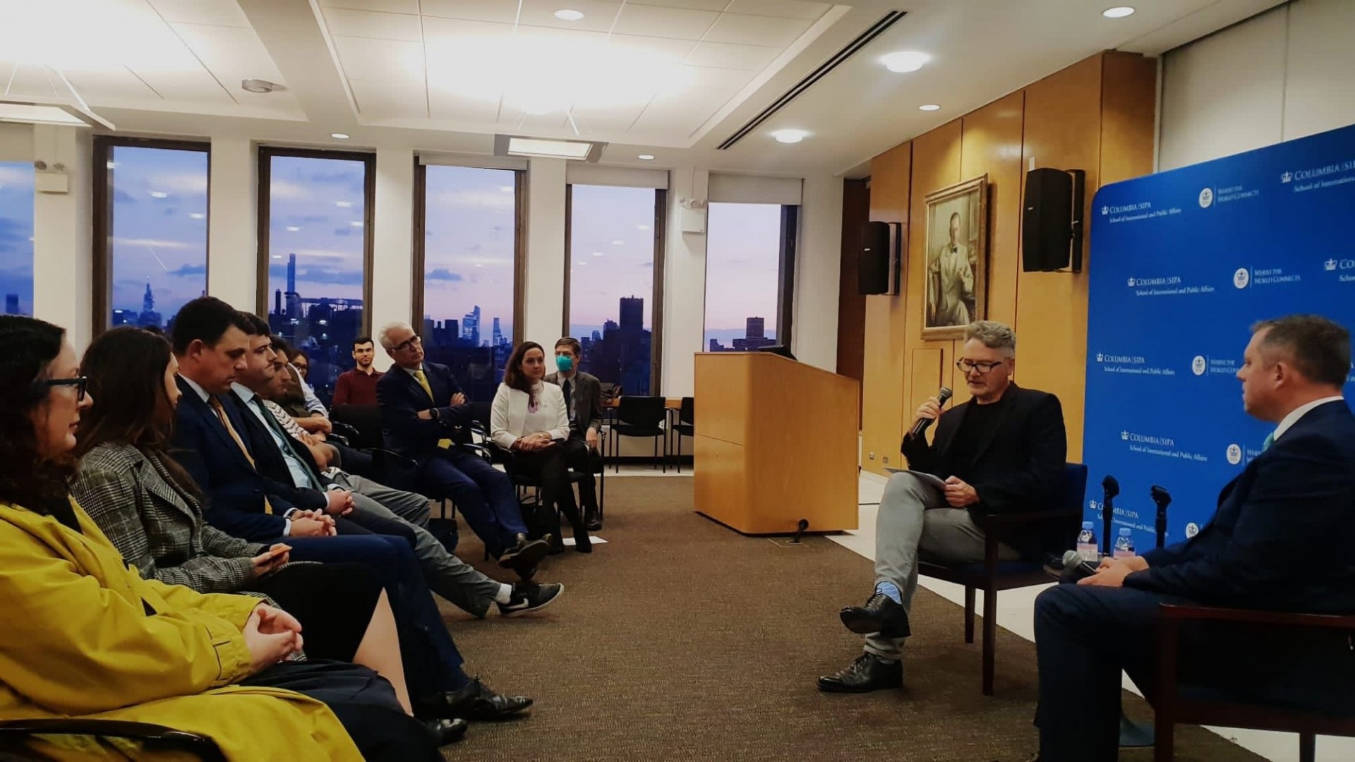 Thomas Byrne in conversation with Adam Tooze (photo credit: Consulate General of Ireland in New York)