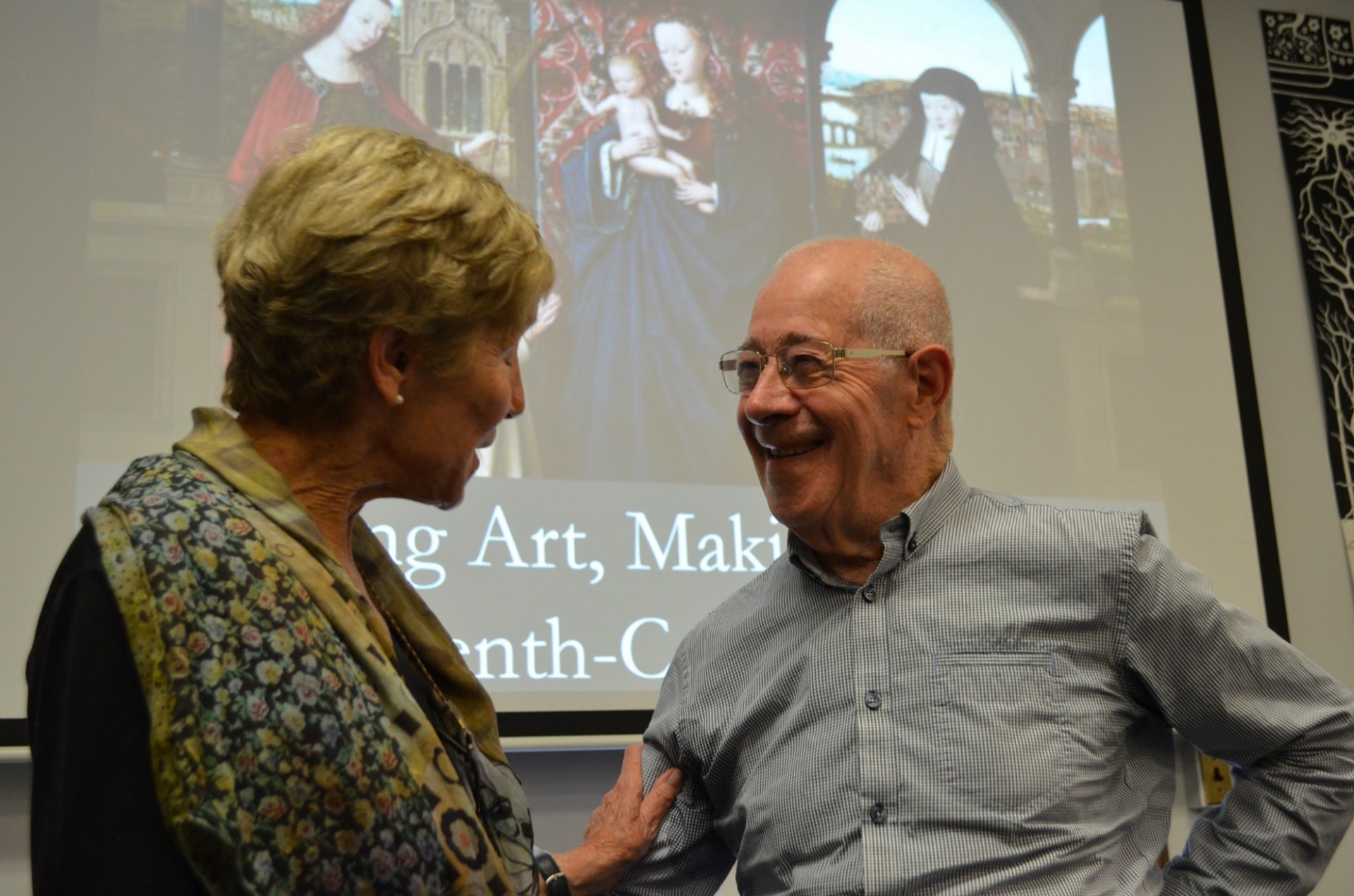 Panelist Walter Prevenier with Professor Martha Howell