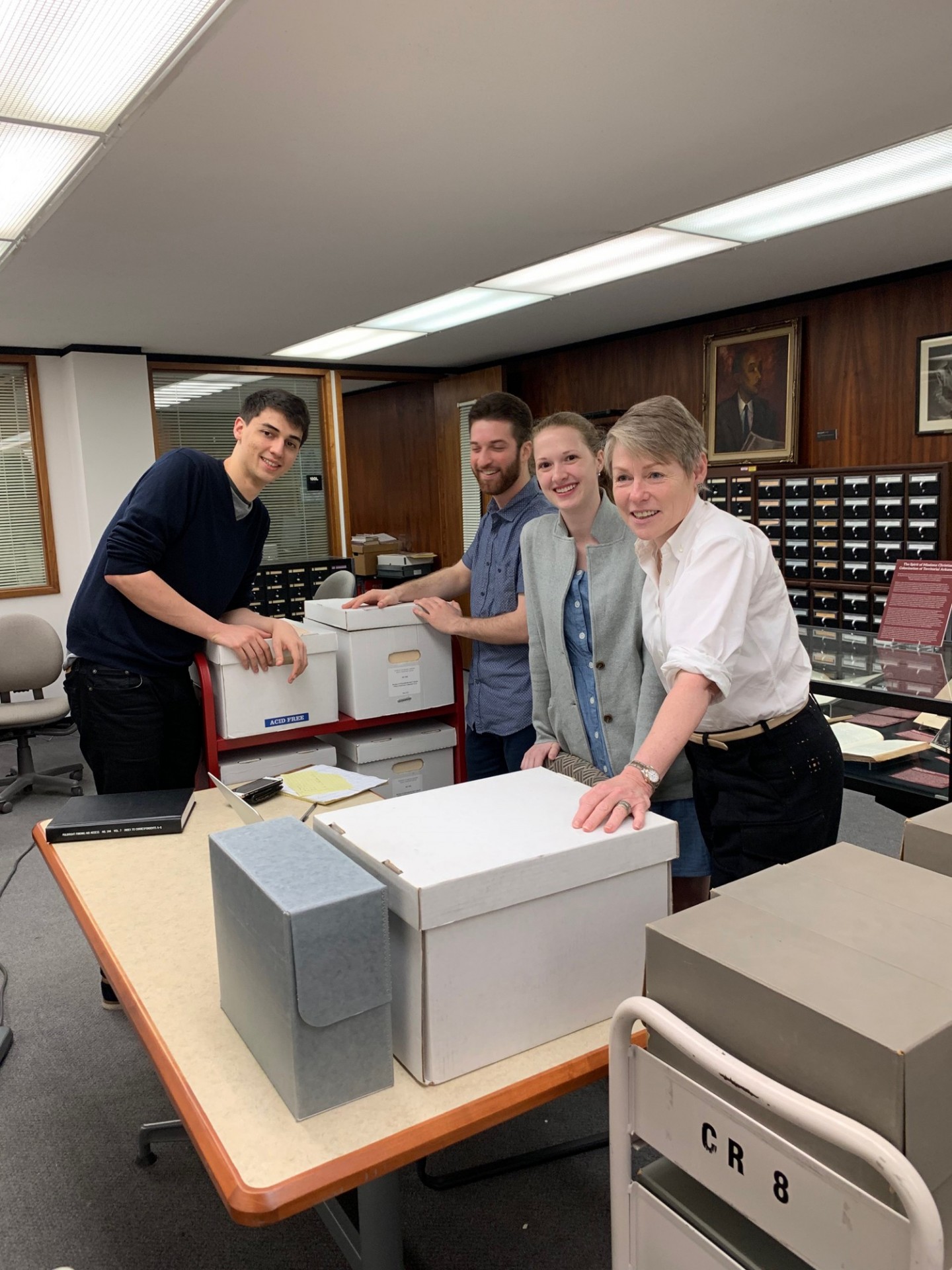 CWAR Fellows with Prof. Victoria Phillips at the University of Arkansas archives