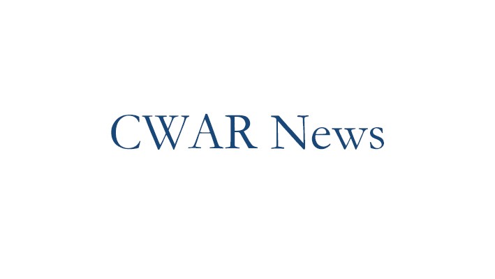 Blue text "CWAR News" over a white background