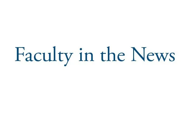 Faculty in the News