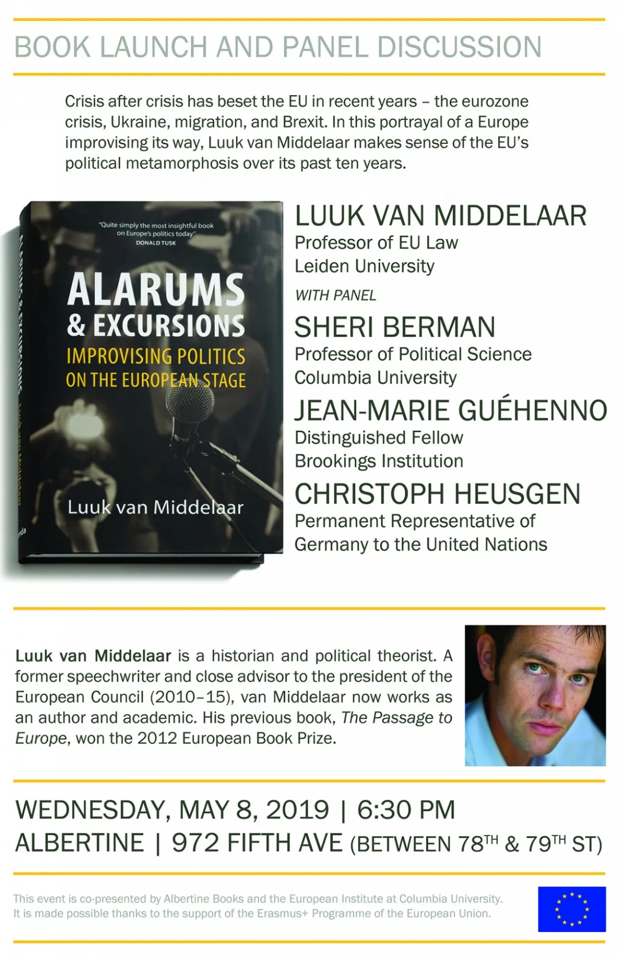 Flyer advertising event Alarums & Excursions: Perspectives on the European Union