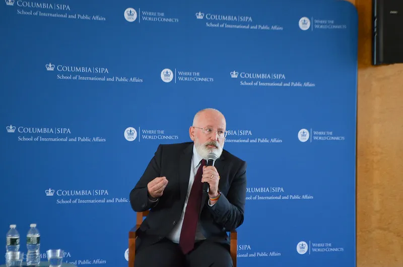Timmermans responds to a question