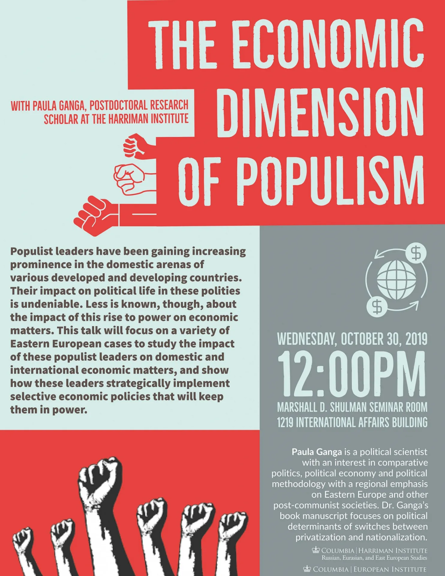 poster for event The Economic Dimension of Populism