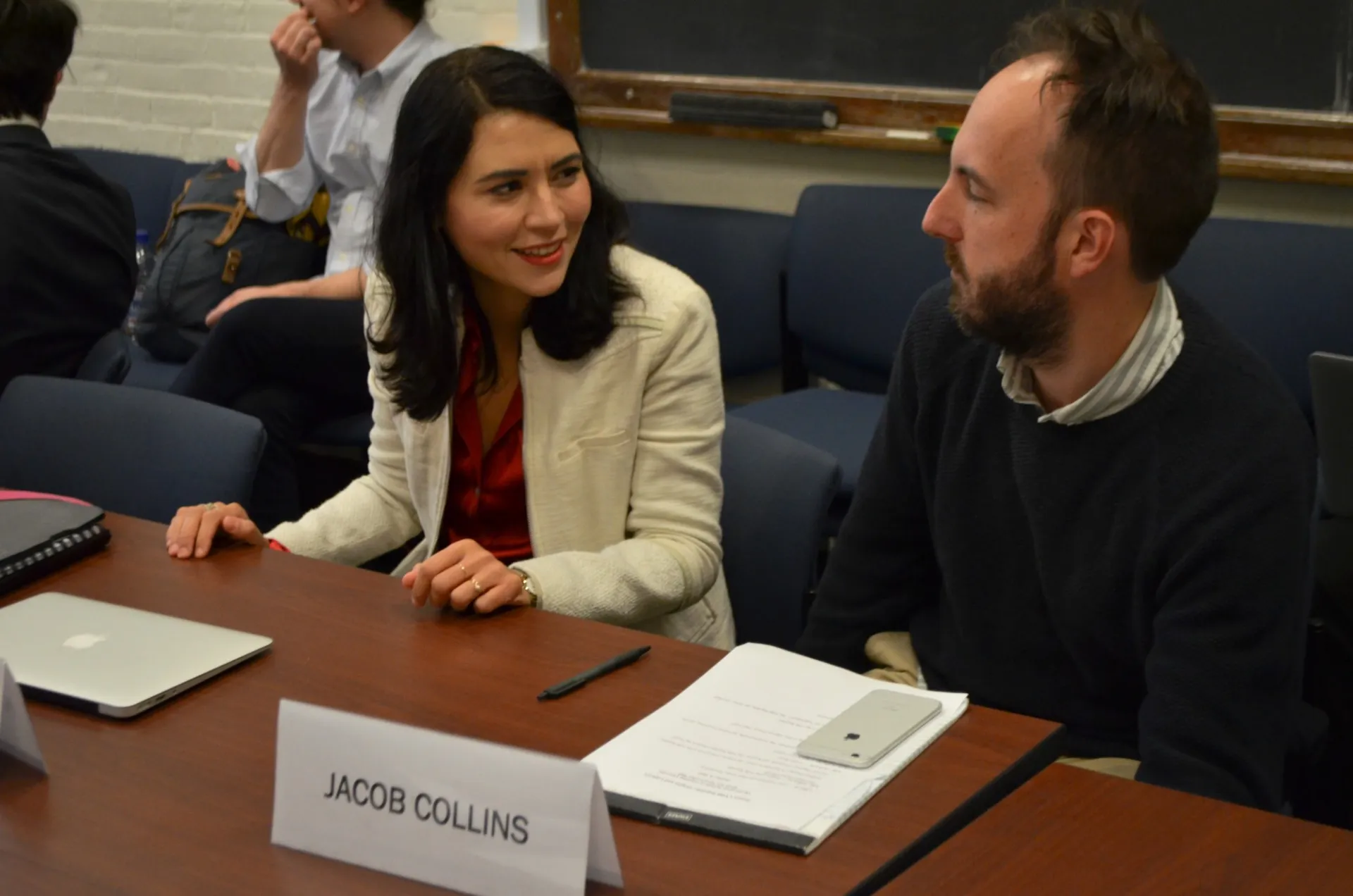 Panelists Kalinka Curtois and Jacob Collins