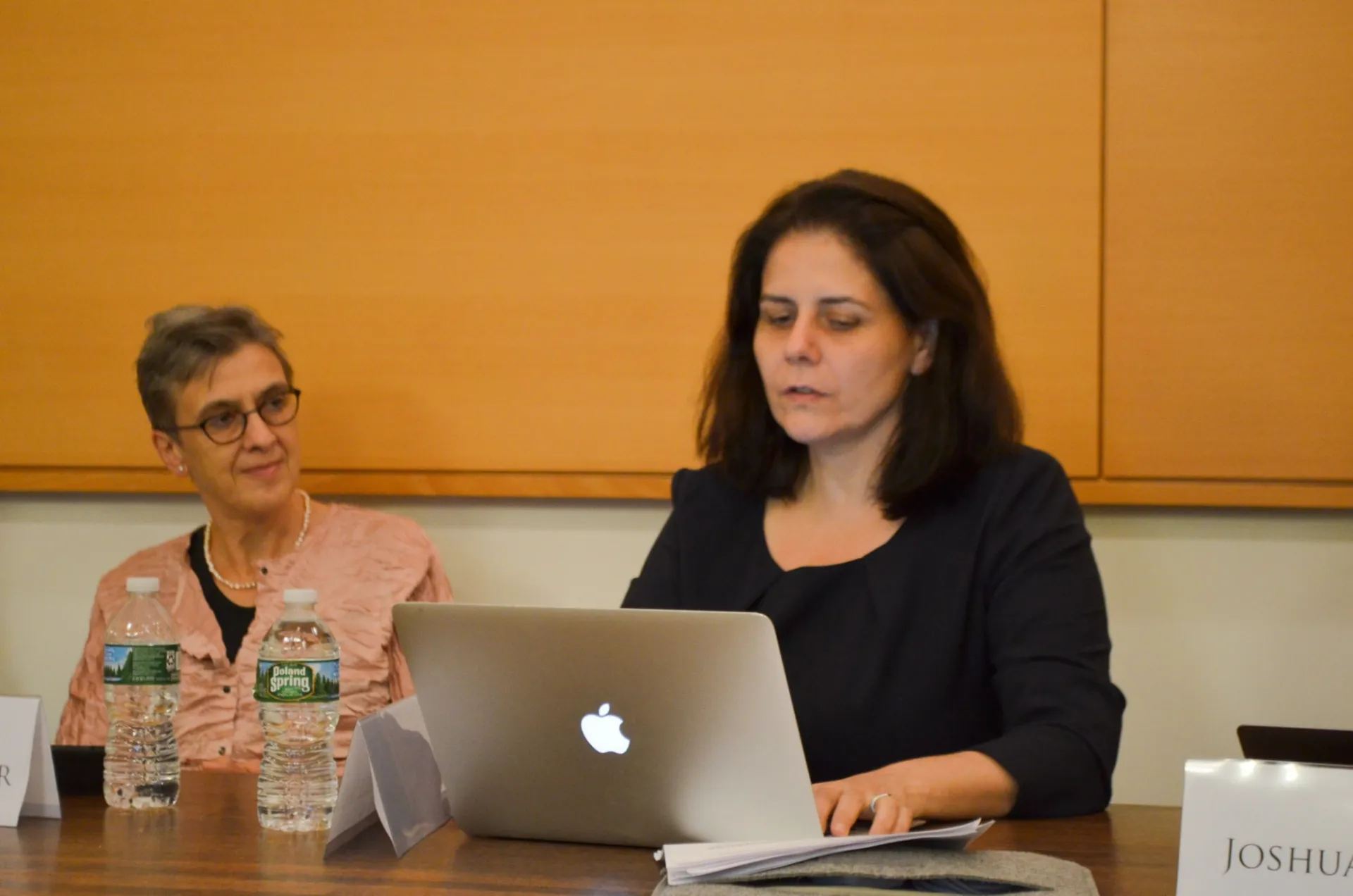 Panelists Katherine Pistor and Emmanuelle Saada