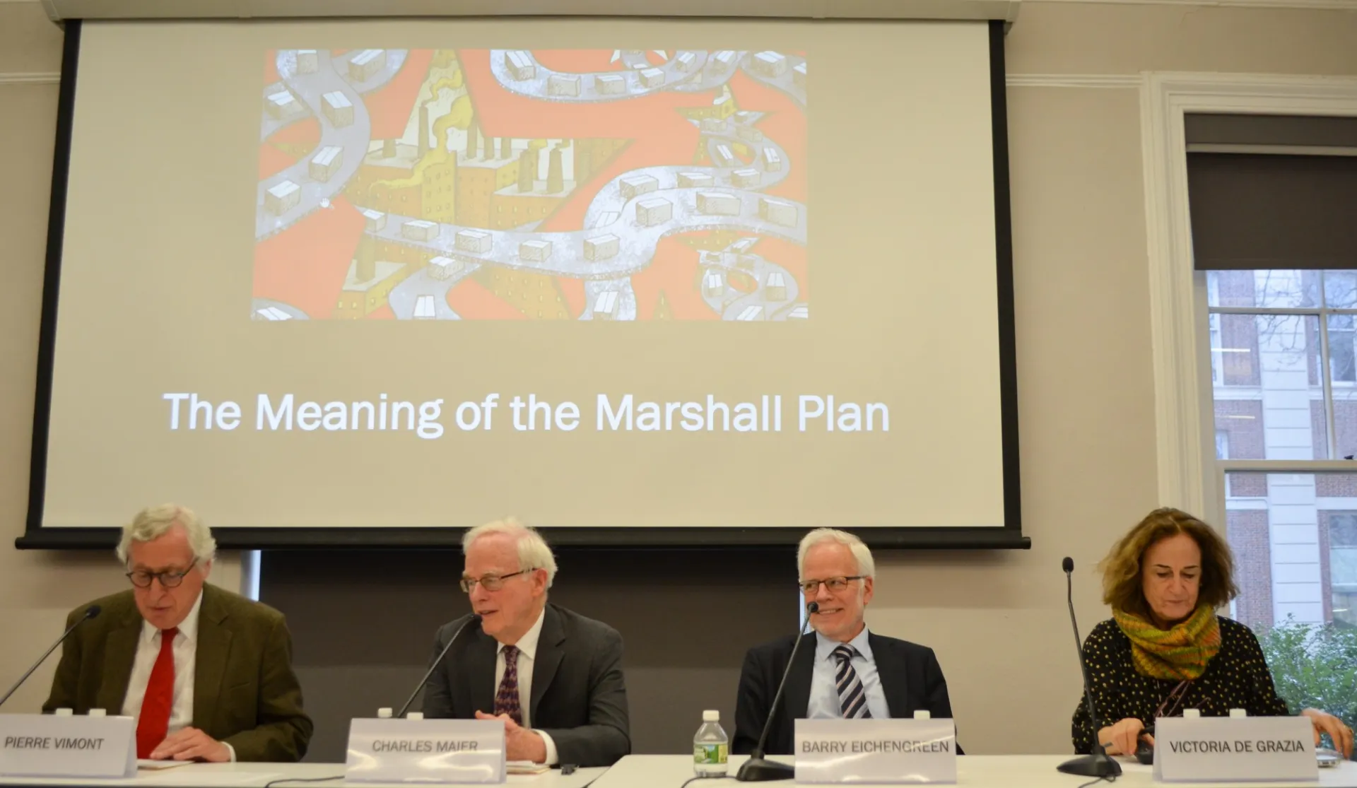 Professors Pierre Vimont, Charlers Maier, Barry Eichengreen, and Victoria de Grazia