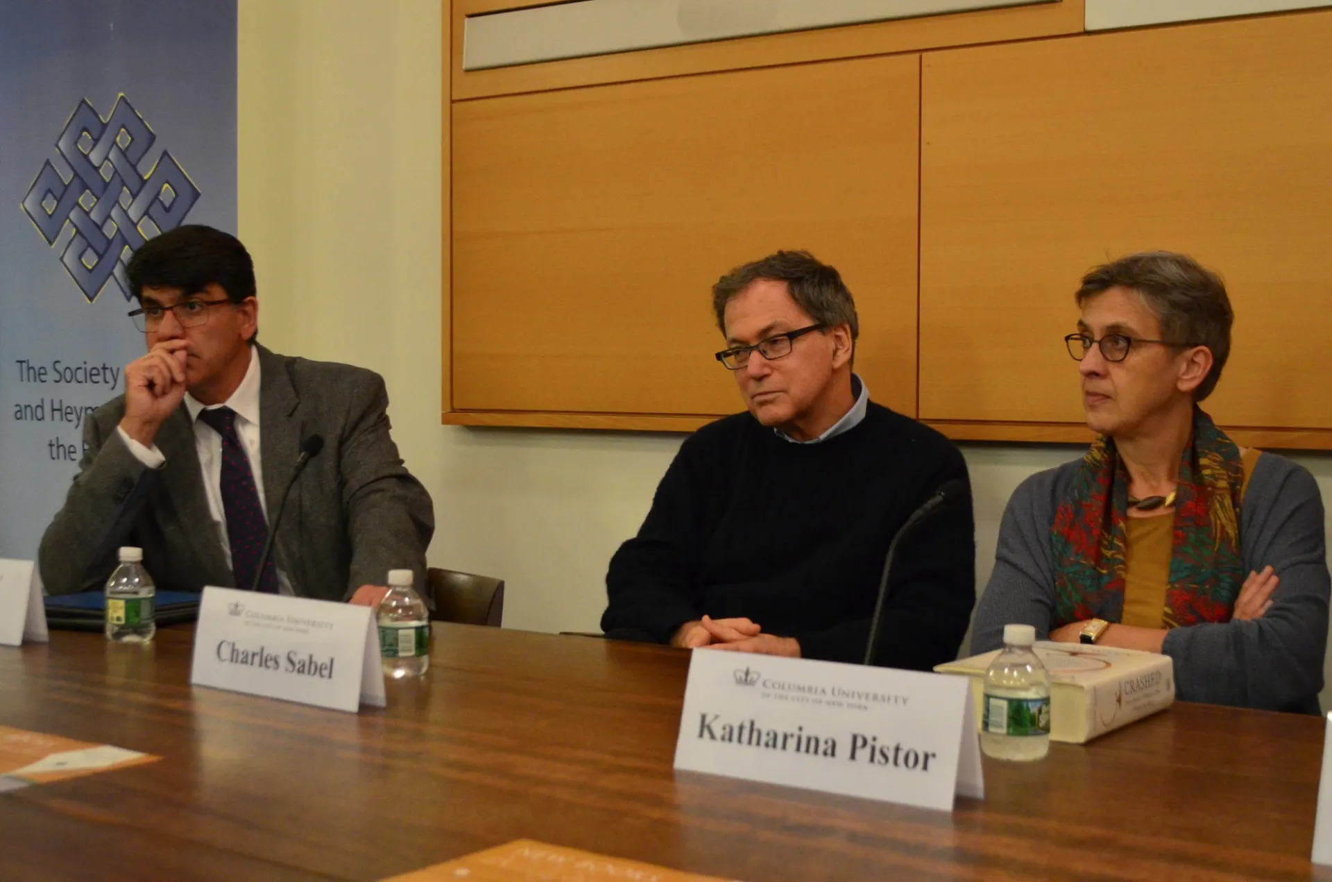 The panel: Tano Santos, Charles Sabel, Katharina Pistor