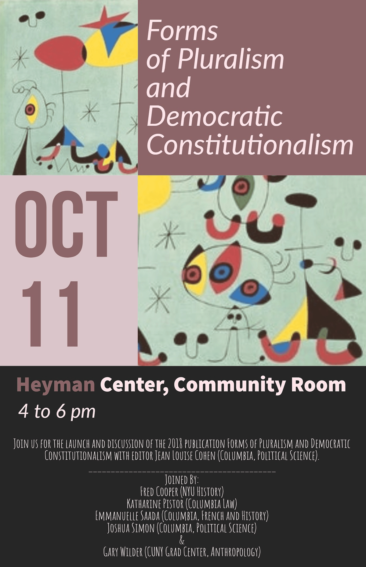 Book Launch and Discussion “Forms of Pluralism and Democratic Constitutionalism”
