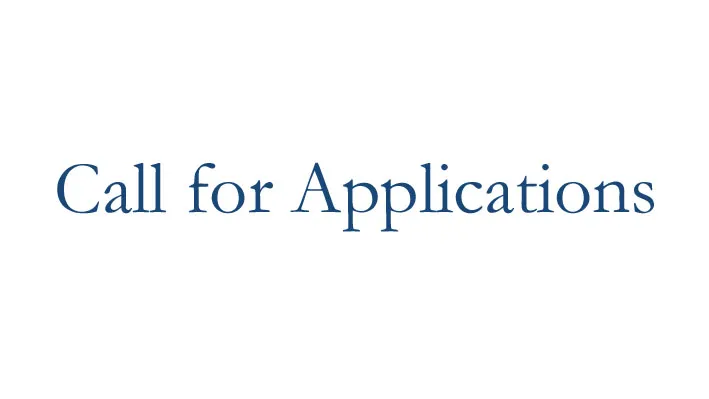 Call for Applications