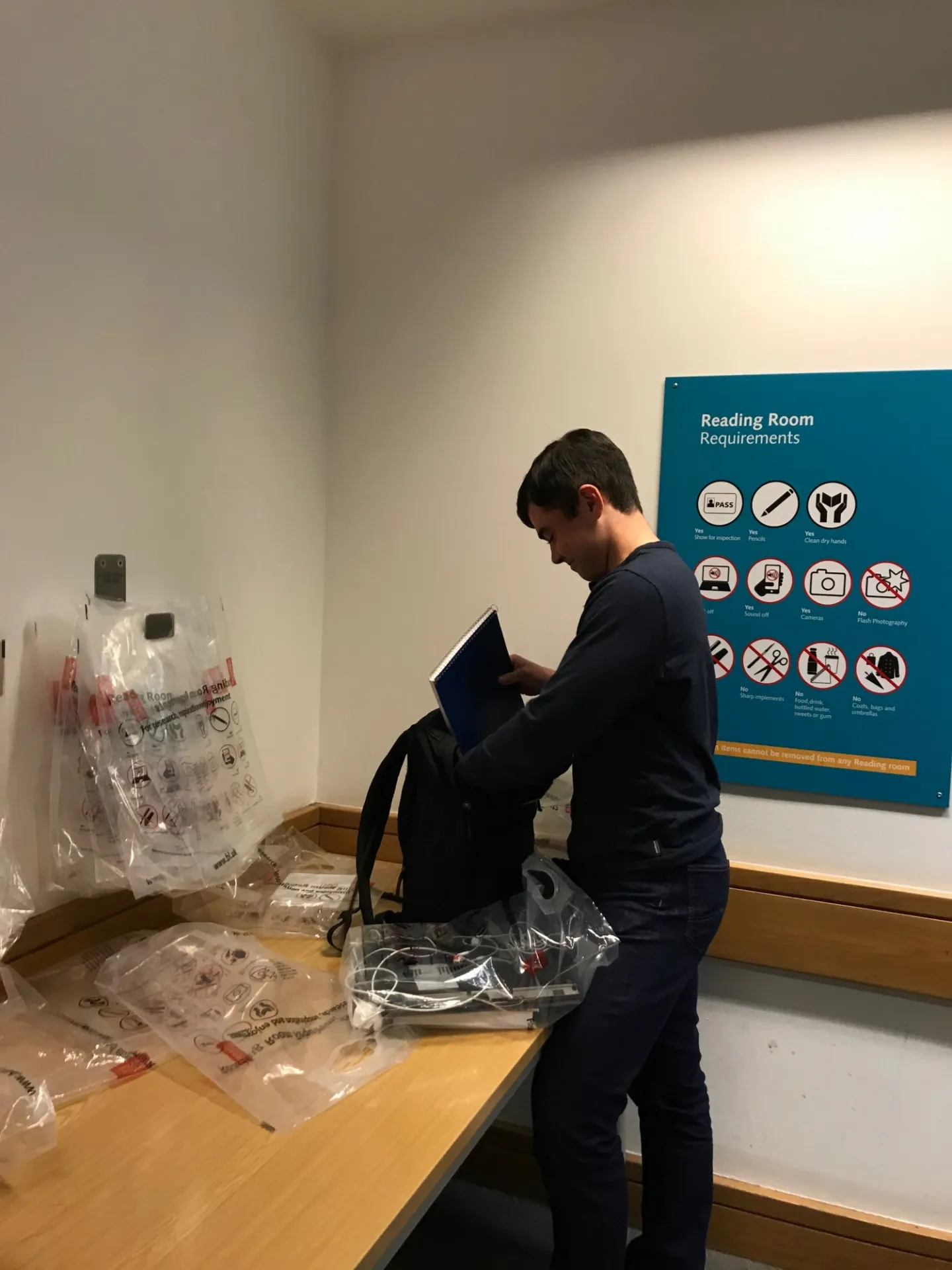CWAR Fellow Andrew Carroll demonstrates the Reading Room requirements at The British Library